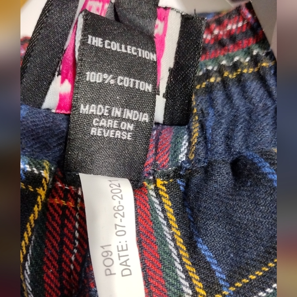 NWT Love Love Love Plaid Cargo Pants Women's L Multicolor Boho Retro Holiday Y2K - Picture 8 of 10